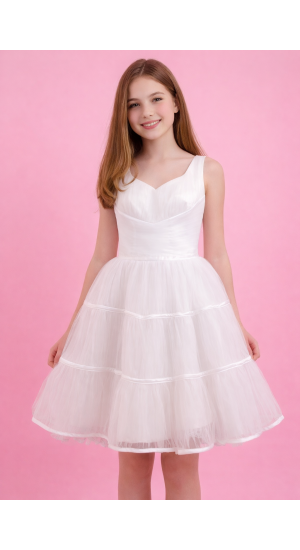 Konfirmations kjole med corsage i ryggen