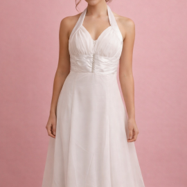   Hvid enkel kjole med chiffon