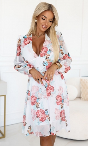 FRANCES chiffon midikjole i malwy