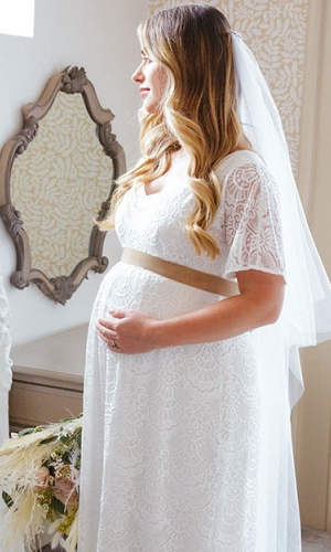 Graviditets brudekjole Edith lang | bridalstore.dk