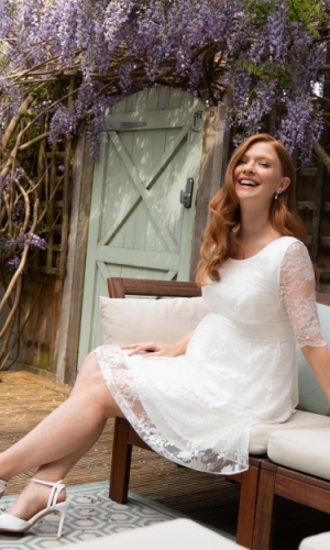 Graviditets brudekjole Esther kort | bridalstore.dk