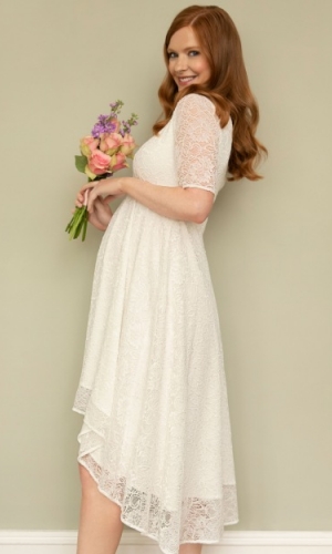 Graviditets brudekjole Hailey kort | bridalstore.dk
