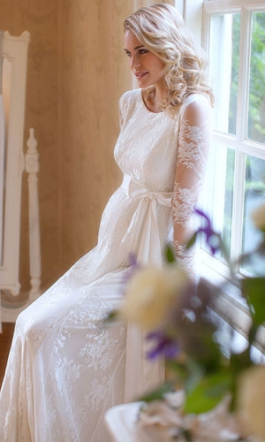 Graviditets brudekjole Helena lang | bridalstore.dk