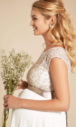 Graviditets brudekjole Mia kort | bridalstore.dk