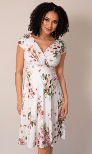 Graviditets festkjole Alessandra rosa blomsterprint | bridalstore.dk