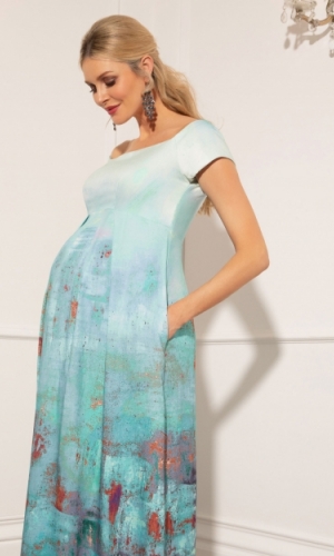 Graviditets festkjole Aria blå ombre | bridalstore.dk