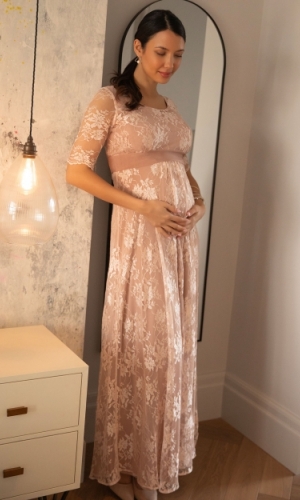 Graviditets festkjole Esther blush pink | bridalstore.dk
