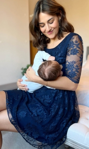 Graviditets festkjole Esther midnatsblå | bridalstore.dk