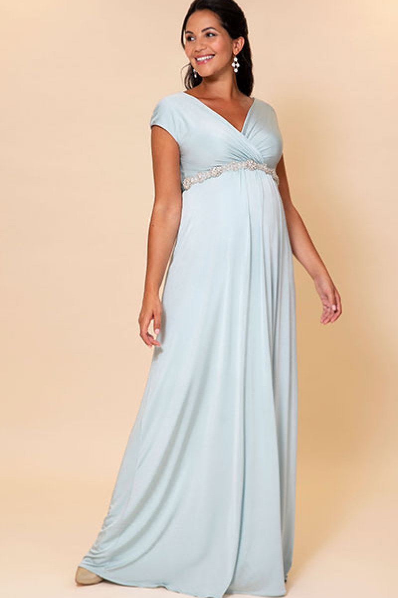 Graviditets festkjole Francesca pebermynte | bridalstore.dk