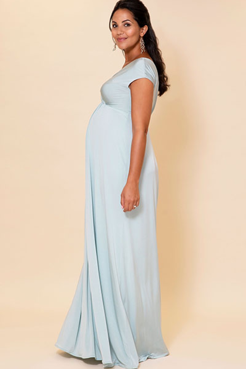 Graviditets festkjole Francesca pebermynte | bridalstore.dk