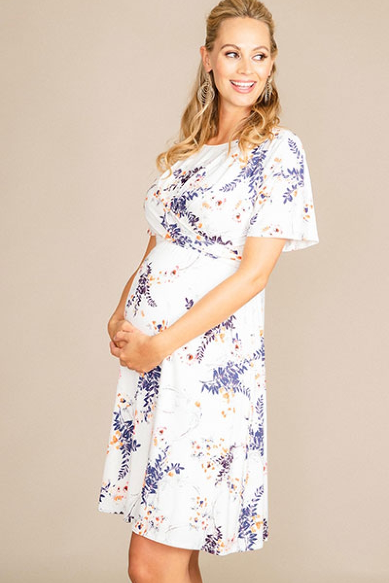 Graviditets festkjole Jamie japansk haveprint | bridalstore.dk