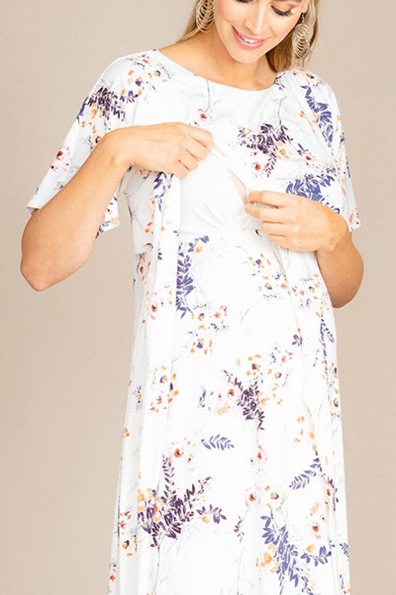 Graviditets festkjole Jamie japansk haveprint | bridalstore.dk