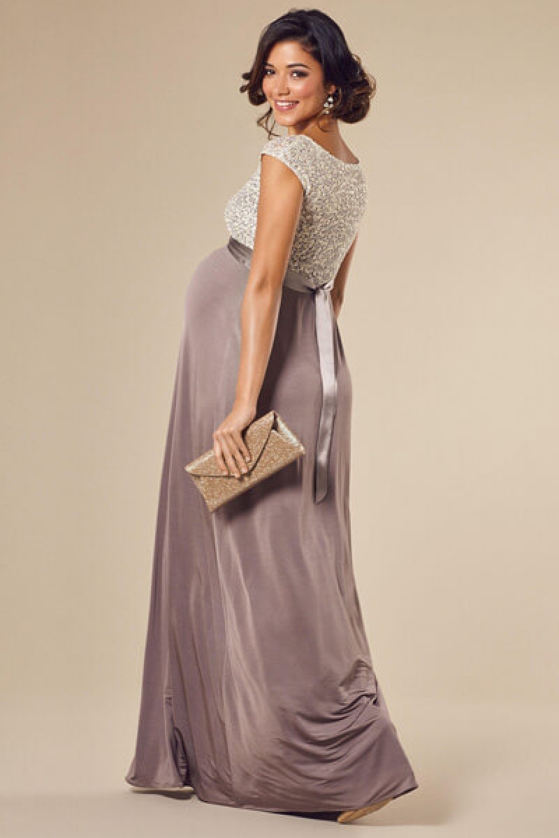 Graviditets festkjole Mia truffelbrun | bridalstore.dk