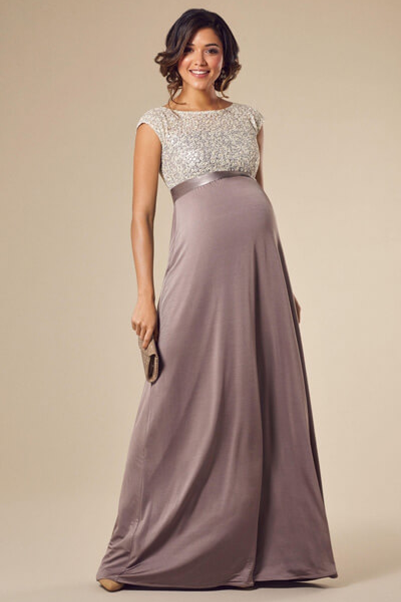 Graviditets festkjole Mia truffelbrun | bridalstore.dk