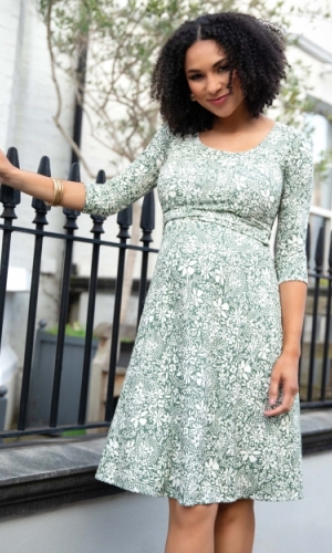 Graviditets festkjole Naomi botanisk grøn | bridalstore.dk