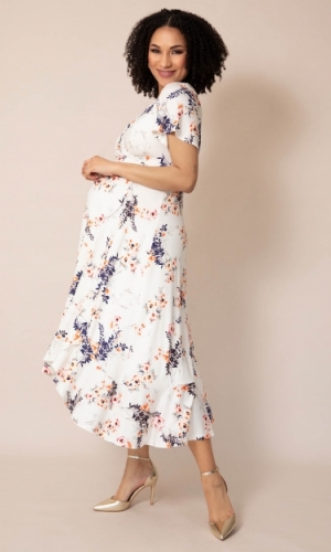Graviditets festkjole Rosalie japansk haveprint | bridalstore.dk