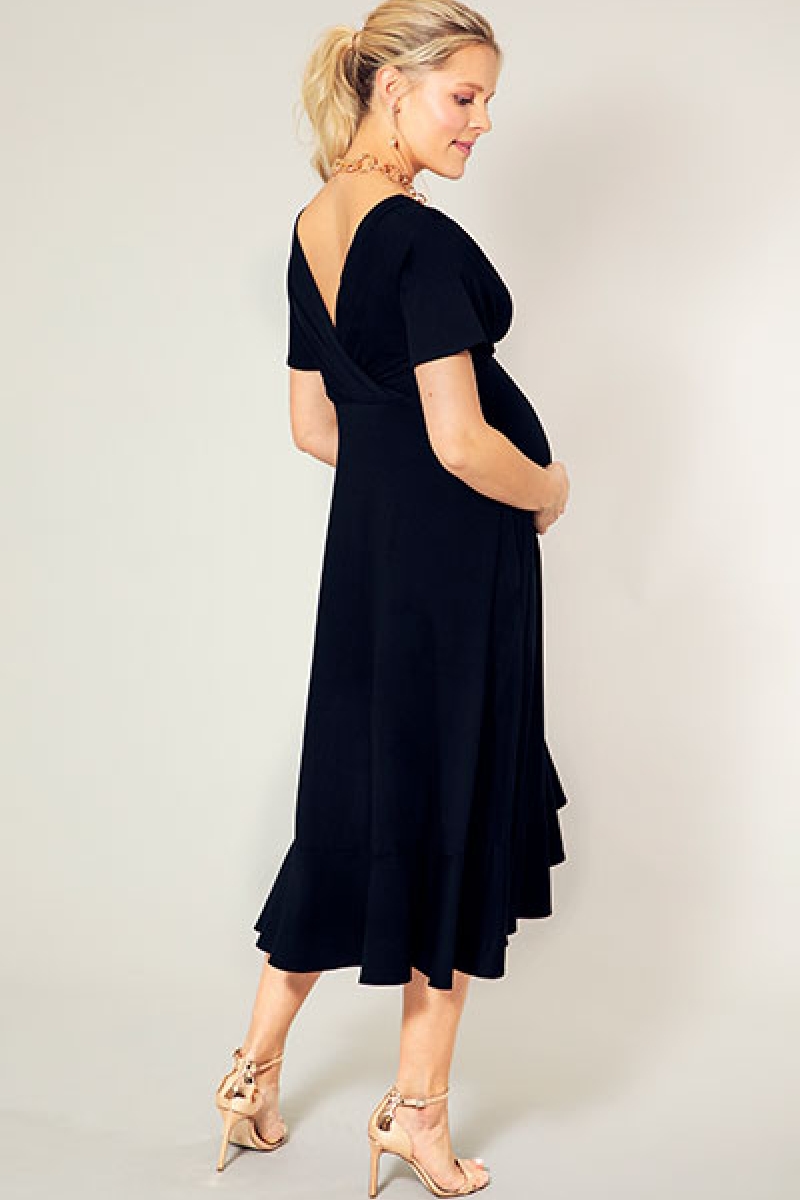 Graviditets festkjole Waterfall sort | bridalstore.dk
