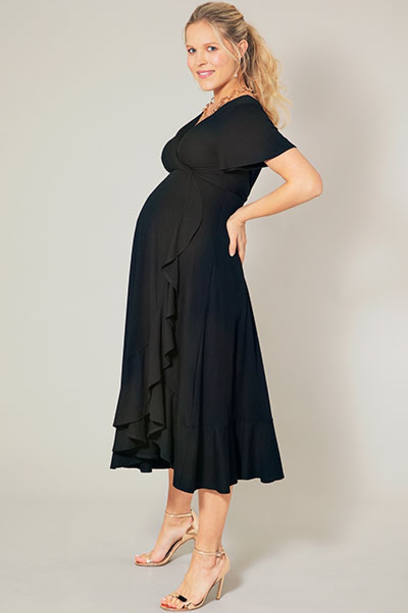 Graviditets festkjole Waterfall sort | bridalstore.dk