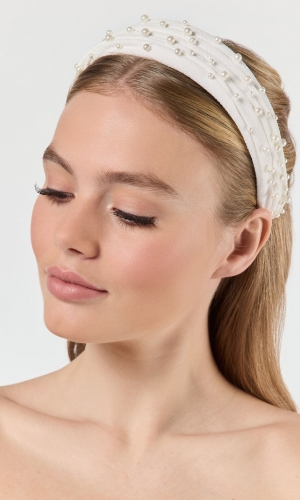 Hårbøjle Gem Mia ivory | bridalstore.dk