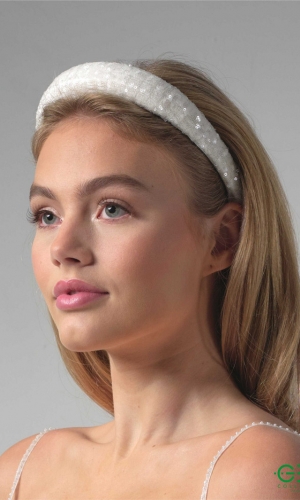 Hårbøjle Gem Mica ivory | bridalstore.dk