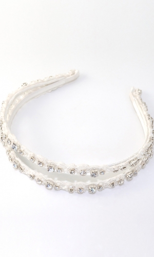 Hårbøjle ivory/silver | bridalstore.dk