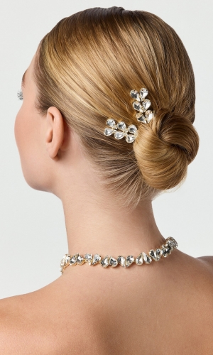Hårnåle Strass (2 pcs) silver/gold | bridalstore.dk
