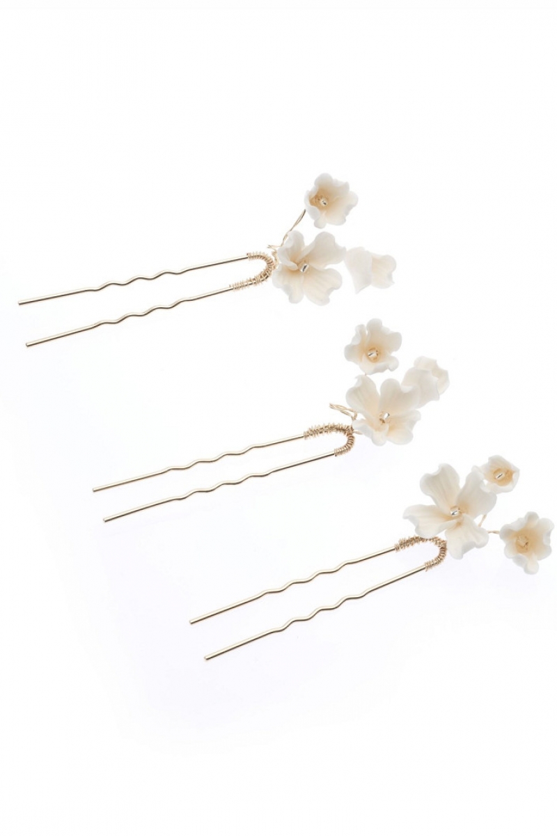 Hårsmykke 3 pcs ivory | bridalstore.dk