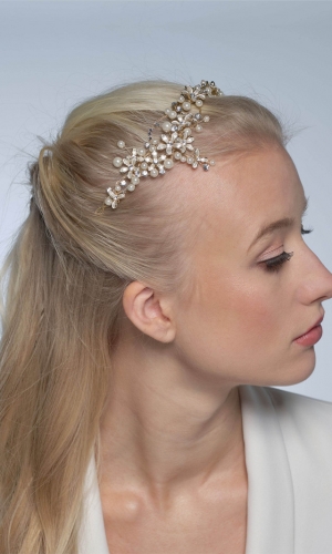 Hårsmykke gold/ivory | bridalstore.dk