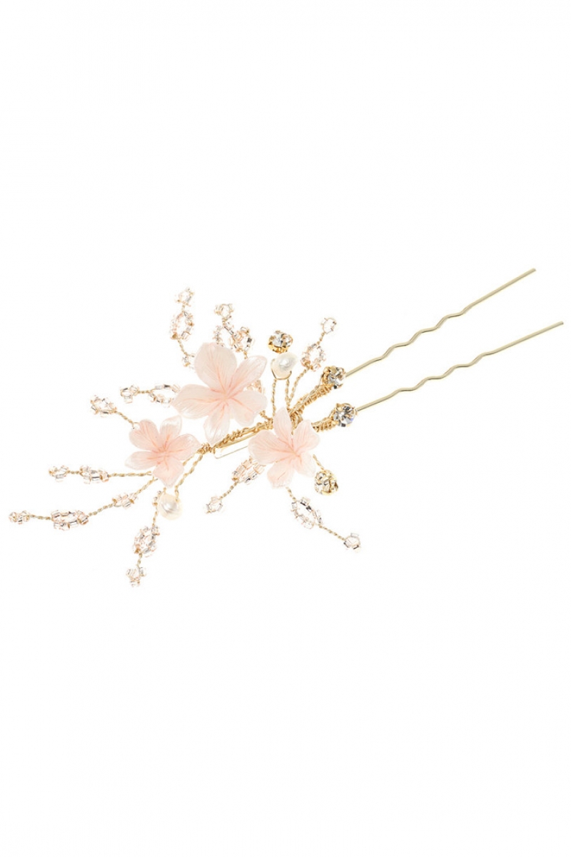 Hårsmykke gold/rosa | bridalstore.dk