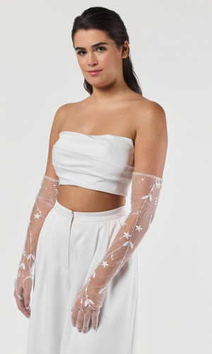 Handske ivory | bridalstore.dk
