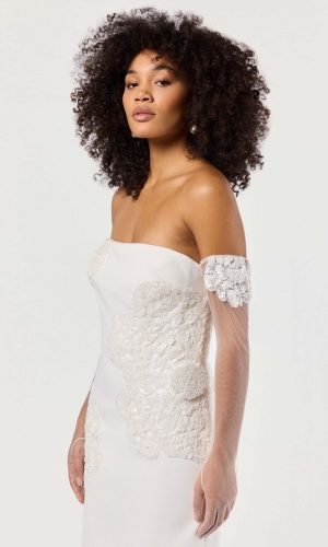 Handske Long Zinnia ivory | bridalstore.dk