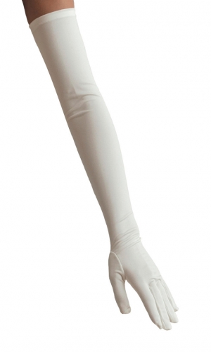 Handske Mat hvid | bridalstore.dk