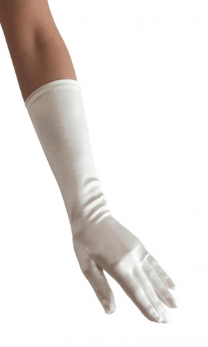 Handske Satin sort | bridalstore.dk