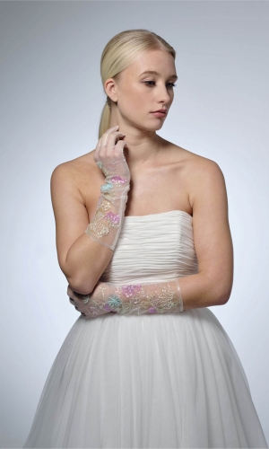 Handske Sequins multi colour | bridalstore.dk
