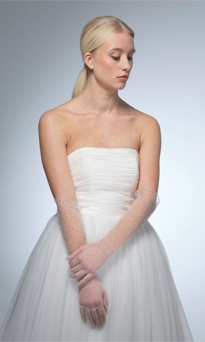 Handske Strass 50 cm ivory | bridalstore.dk