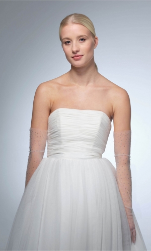Handske Strass 60 cm ivory | bridalstore.dk