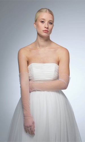 Handske Tulle 60 cm ivory | bridalstore.dk