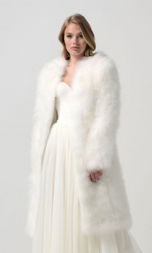 Jakke Long ivory | bridalstore.dk
