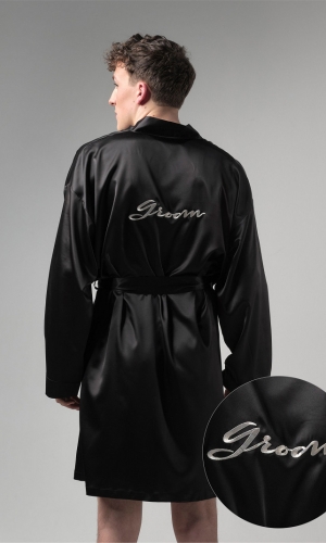 Kimono Groom sort | bridalstore.dk