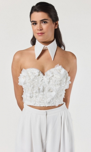 Krave Crêpe Gem Dana ivory | bridalstore.dk