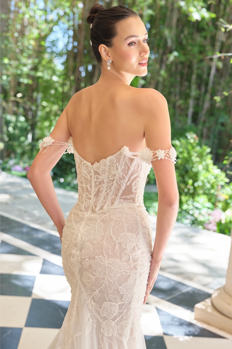 Lang brudekjole WL099 i blonde med slids | bridalstore.dk