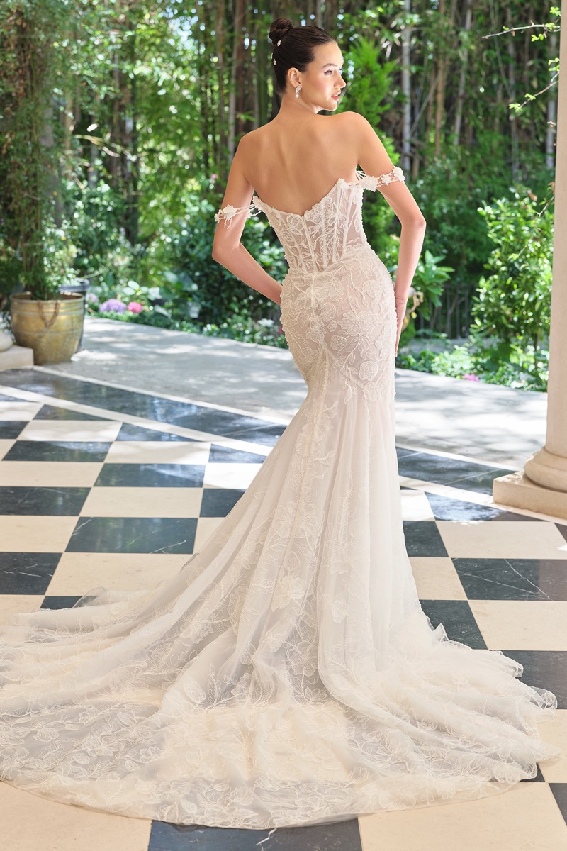 Lang brudekjole WL099 i blonde med slids | bridalstore.dk