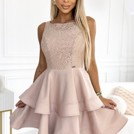 LAURA blonde midikjole i beige