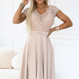 LINDA blonde midikjole i beige
