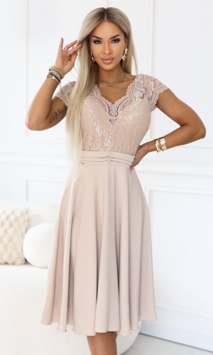 LINDA blonde midikjole i beige