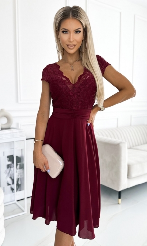 LINDA blonde midikjole i bordeaux