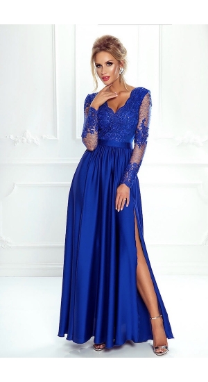 Luna Emo i mørkeblå med ærmer og blonder