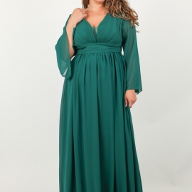 plus size ærme fest kjole i alle farver