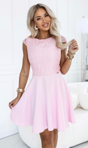 MARTA blonde midikjole i lys rosa