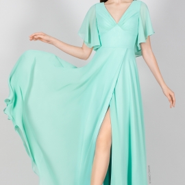 Mint fest kjole i chiffon